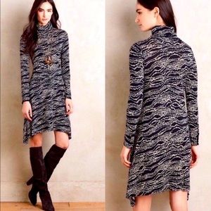Anthropologie Maeve Turtleneck Swing Dress